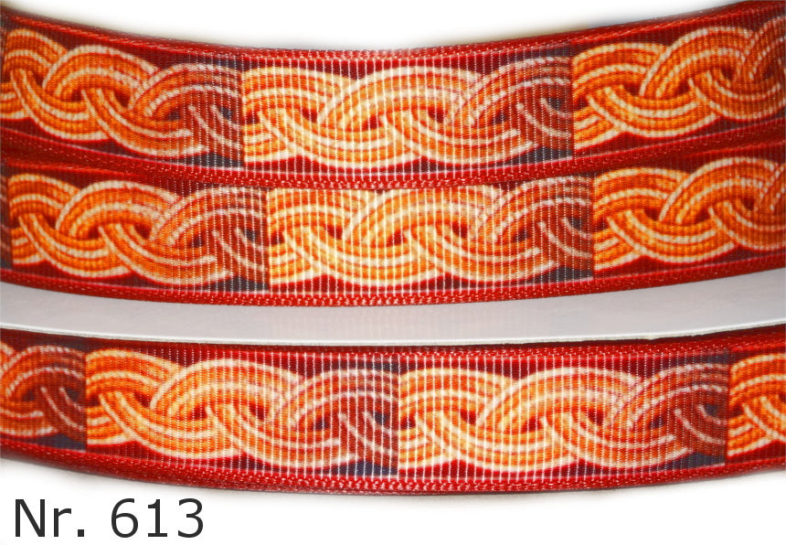 Exklusives  Keltische Goldkette - Band auf Braun – 16mm