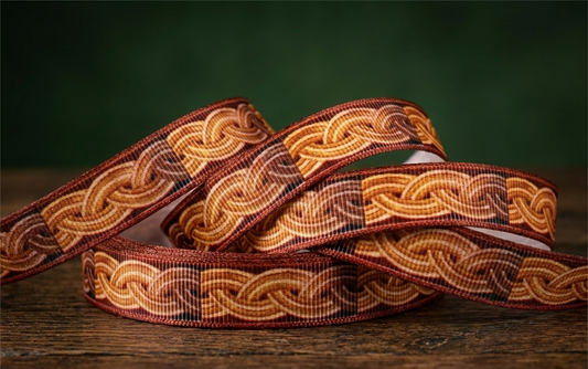 Exclusive Celtic gold chain - band on brown - 16mm