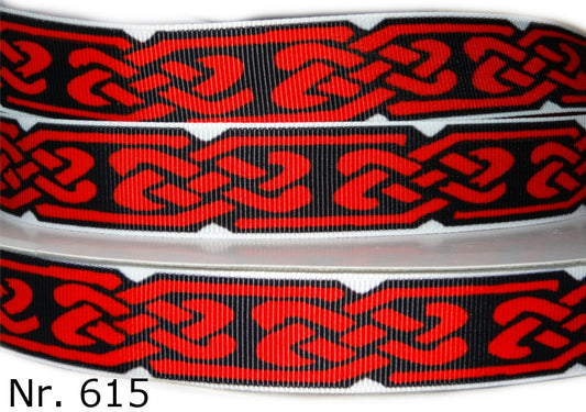 Exklusives  Keltisches Muster - Band in Schwarz - Rot – 22mm