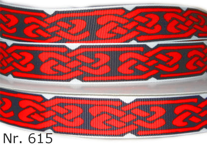 Exklusives  Keltisches Muster - Band in Schwarz - Rot – 22mm