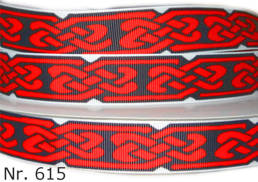 Exklusives  Keltisches Muster - Band in Schwarz - Rot – 22mm