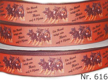 Exklusives  Ein Hund trägt sein Herz auf 4 Pfoten -Band mit Schäferhunden – 25mm