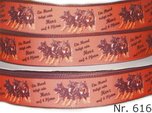 Exklusives  Ein Hund trägt sein Herz auf 4 Pfoten -Band mit Schäferhunden – 25mm