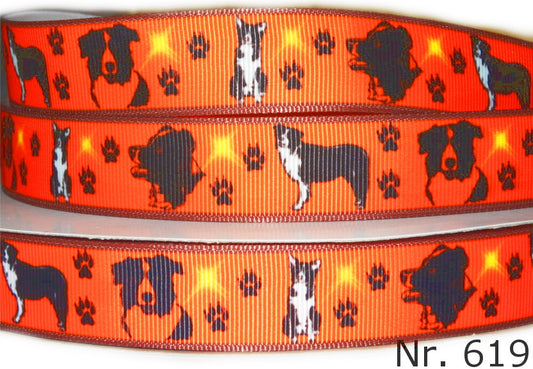 Exklusives  Border Collie & Pfoten -Band – 22mm