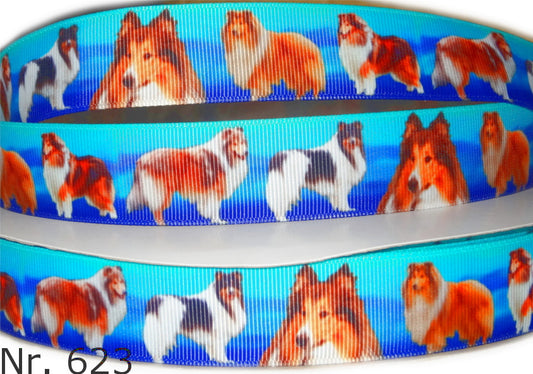 Exklusives  Collie -Band mit Blauem Farbverlauf – 25mm