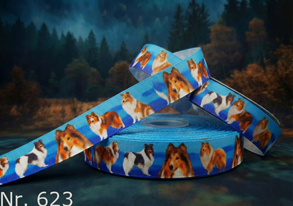 Exklusives  Collie -Band mit Blauem Farbverlauf – 25mm