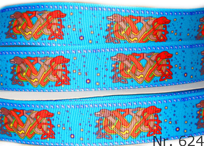 Exklusives  Keltische Windhunde - Band mit Nahtmuster – 25mm