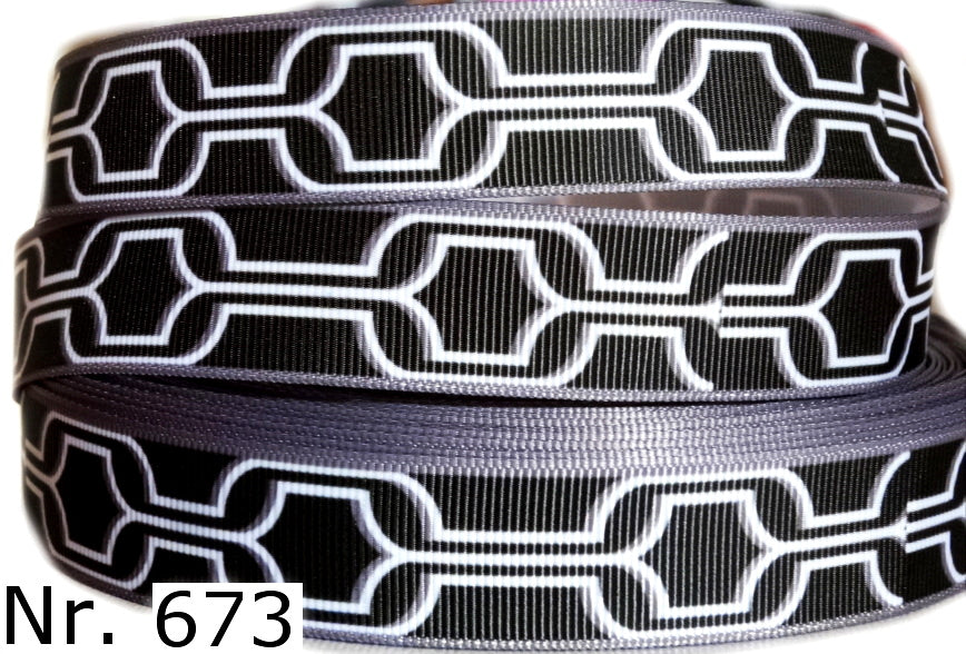 Exklusives  Stahlkette - Band in Schwarz & Grau – 22mm