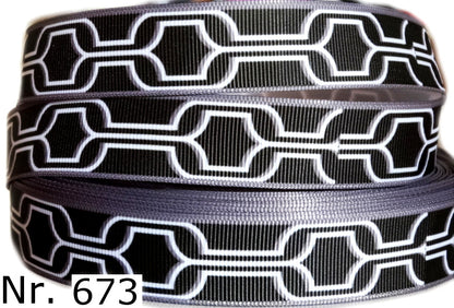 Exklusives  Stahlkette - Band in Schwarz & Grau – 22mm