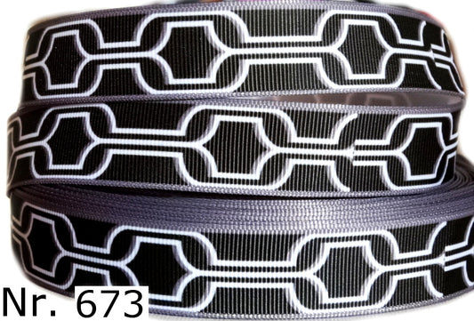 Exklusives  Stahlkette - Band in Schwarz & Grau – 22mm