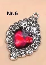 Anhänger "Sacred Heart" – Gothic Herzen in Rot & Silber