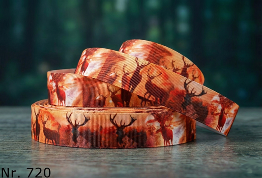 Exclusive autumn - deer - strap with sunsets - 25mm