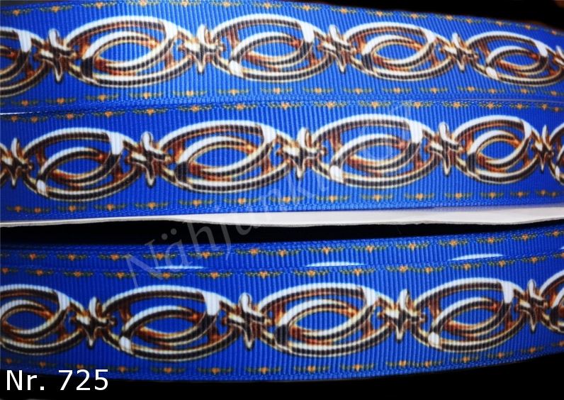 Exklusives  Blaue Eleganz mit Goldkette -Band – 22mm