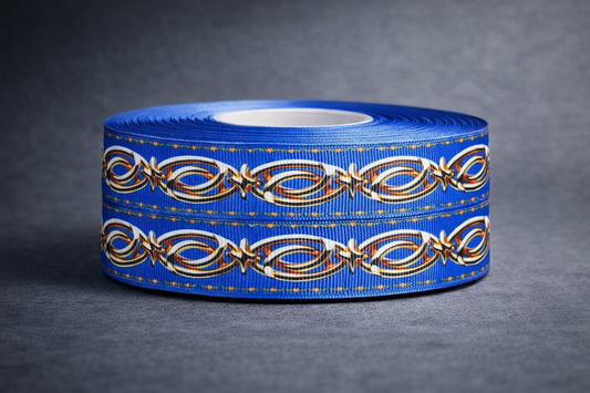 Exklusives  Blaue Eleganz mit Goldkette -Band – 22mm