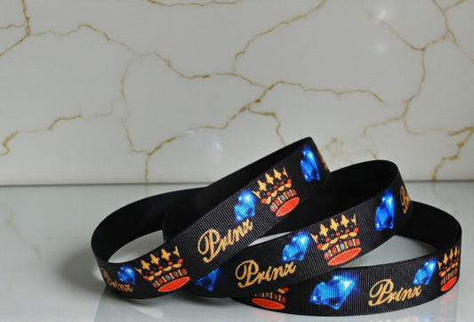 Exklusives  Prinz - Band mit Diamanten & Kronen – 22mm