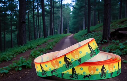 Exklusives  Hundezugsport - Band mit Farbverlauf & Herz - Pfoten - Motiven  – 25mm