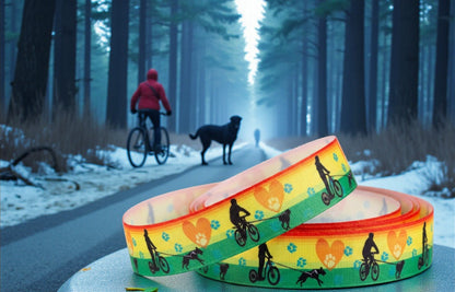 Exklusives  Hundezugsport - Band mit Farbverlauf & Herz - Pfoten - Motiven  – 25mm