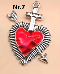 Anhänger "Sacred Heart" – Gothic Herzen in Rot & Silber