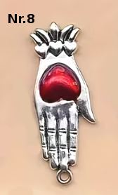 Anhänger "Sacred Heart" – Gothic Herzen in Rot & Silber