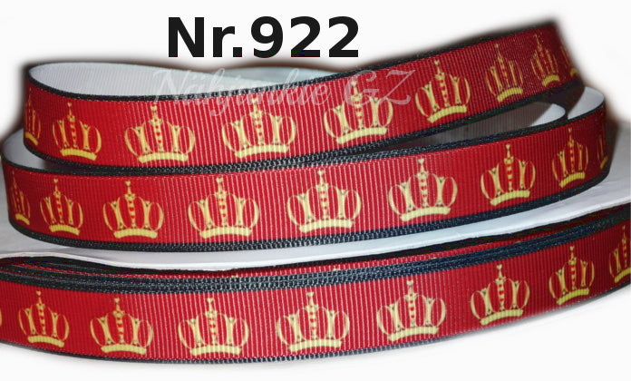 Exklusives  Goldene Kronen auf Bordeaux -Band – 16mm