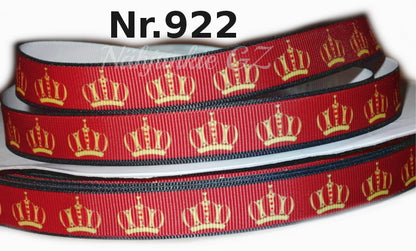 Exklusives  Goldene Kronen auf Bordeaux -Band – 16mm