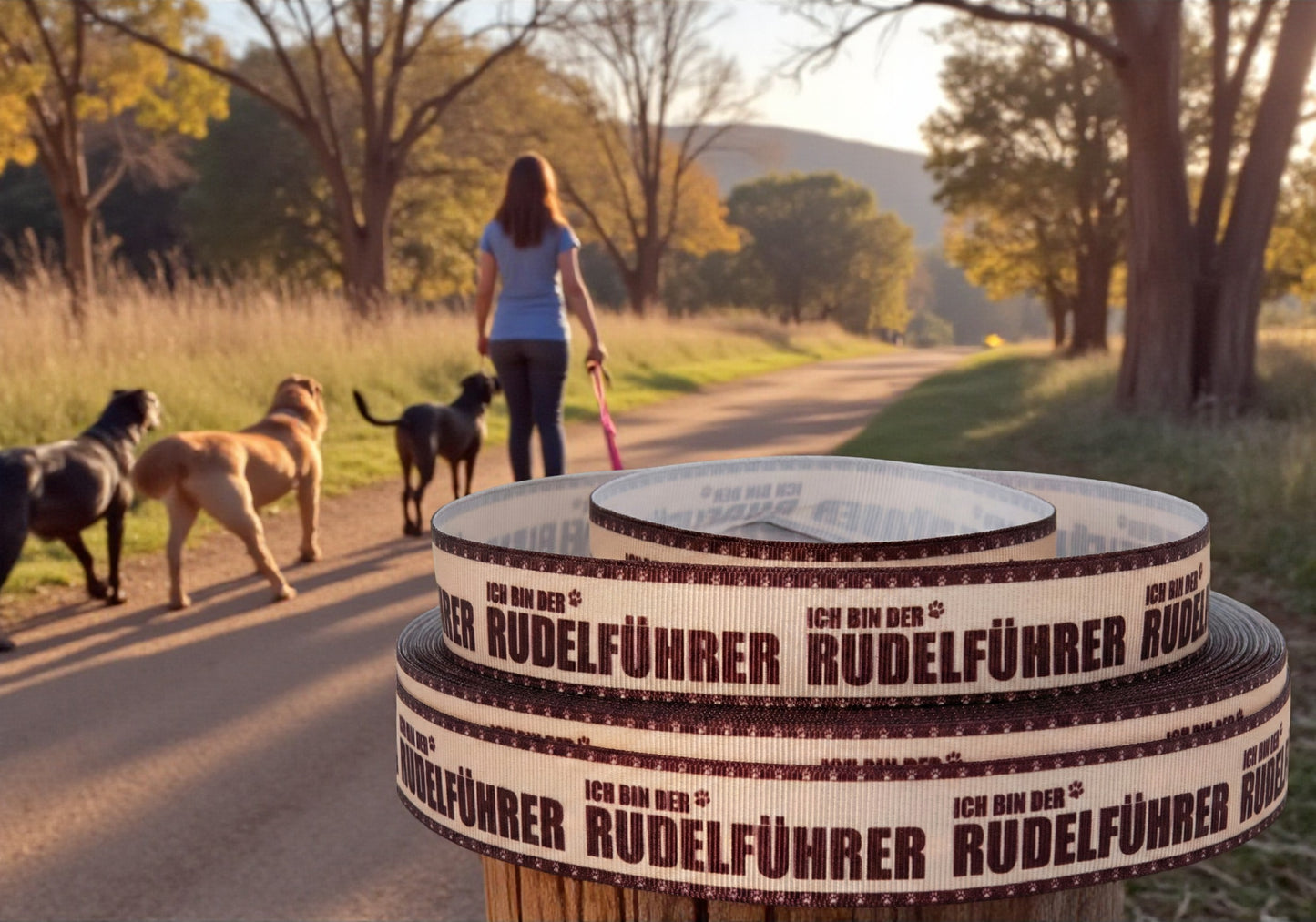 Exklusives  Ich bin der Rudelführer - Band mit Pfotenrand – 25mm