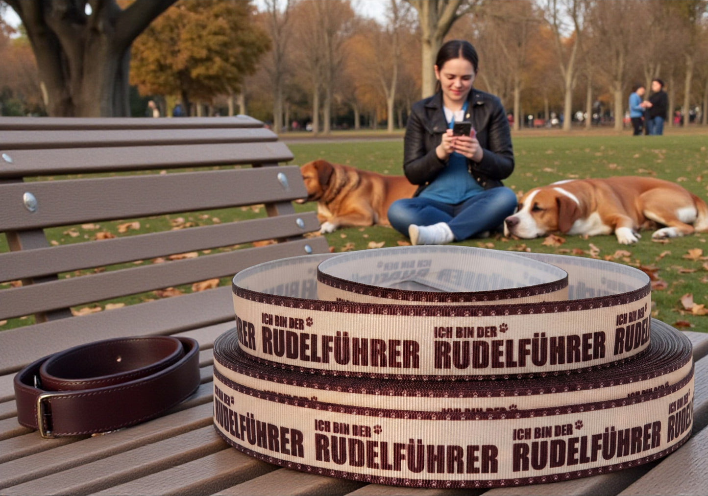 Exklusives  Ich bin der Rudelführer - Band mit Pfotenrand – 25mm