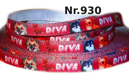 Exklusives  Chihuahua Diva -Band mit Leopardenmuster – 16mm