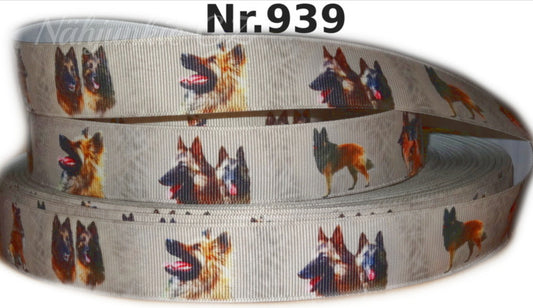 Exklusives  Schäferhund Eleganz - Band mit Verzierung – 25mm