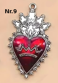 Anhänger "Sacred Heart" – Gothic Herzen in Rot & Silber