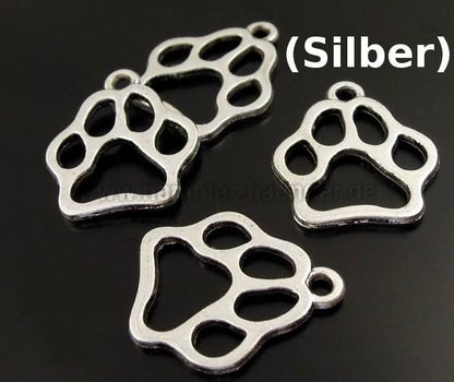 Anhänger  Pfote  in Gold & Silber