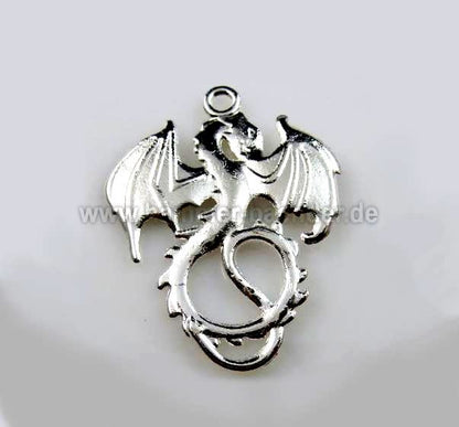 Anhänger  Drache  Versilbert