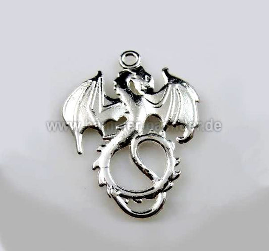 Anhänger  Drache  Versilbert
