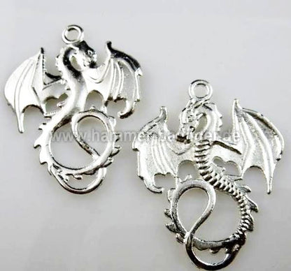Anhänger  Drache  Versilbert