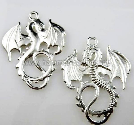 Anhänger  Drache  Versilbert