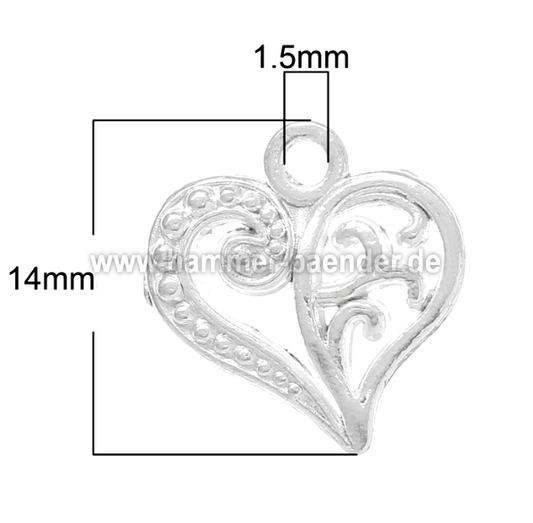 Anhänger Herz Versilbert