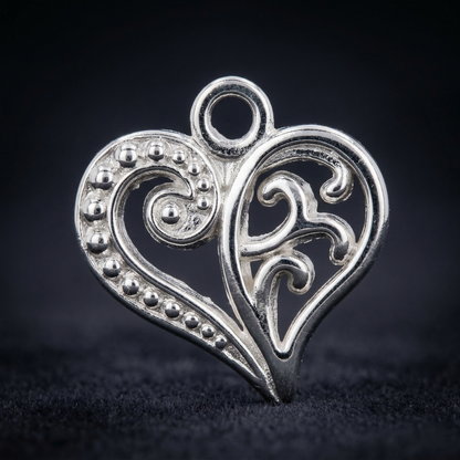 Silver-plated heart pendant