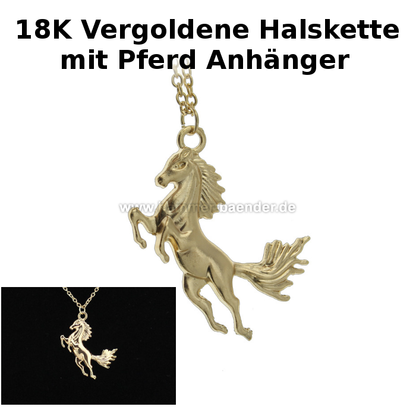 18k Vergoldete Halskette mit Eleganten Pferd-Anhänger