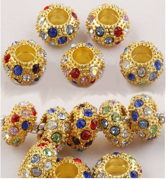 Vergoldete Bead mit Strass