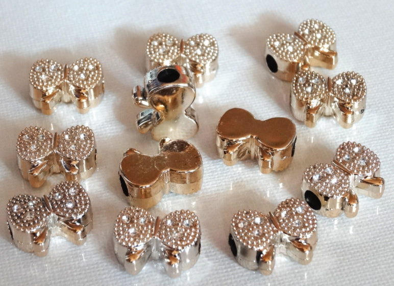 Vergoldete Bead Schleife mit Strass