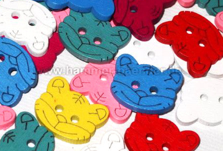 Holzknopf Katzen-Form