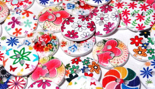 Holzknopf Blumenkunst