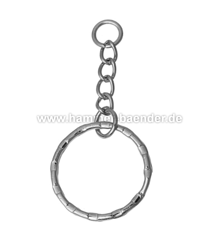 Schlüsselring 25mm mit Kette in silbern