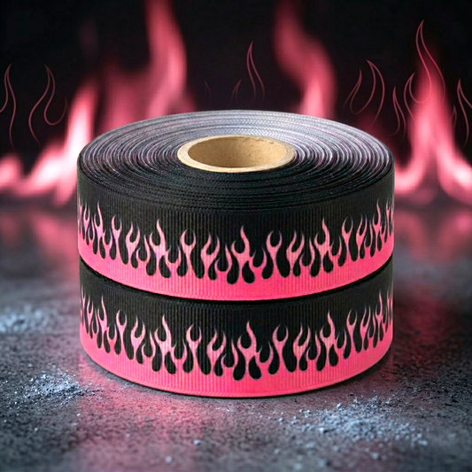 🔥 Heißes Flammen-Muster: Exklusives Ripsband für feurige Designs 🎸 22mm
