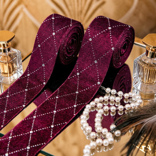 Luxuriöses Samtband mit Silber-Metallic – Weiches Einfassband in 30mm✨