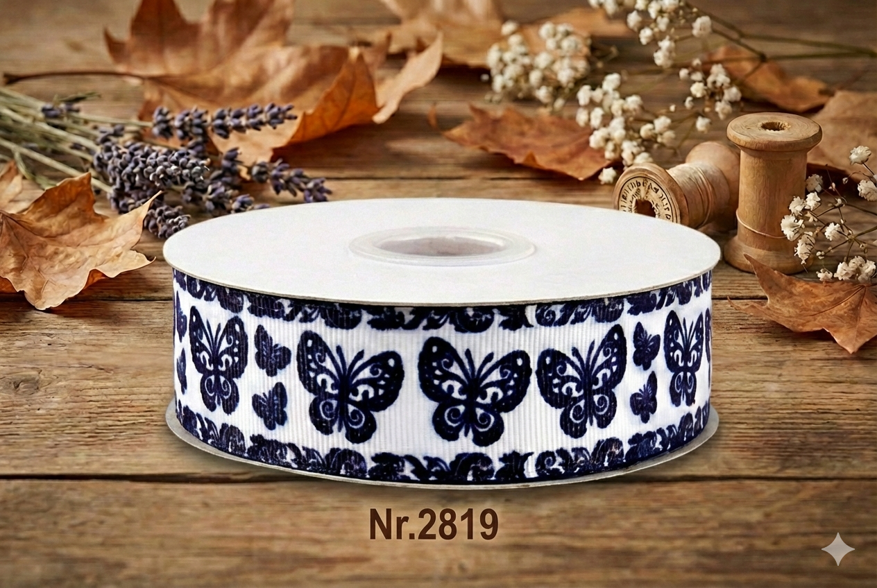 Black Butterfly Elegance Ripsband 22mm