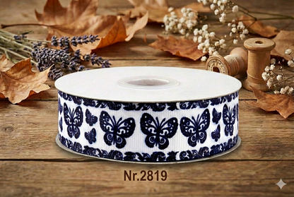 Black Butterfly Elegance Ripsband 22mm