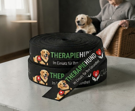 🐾 Exklusives Ripsband für tierische Helfer – Therapiehund 🩺 22mm