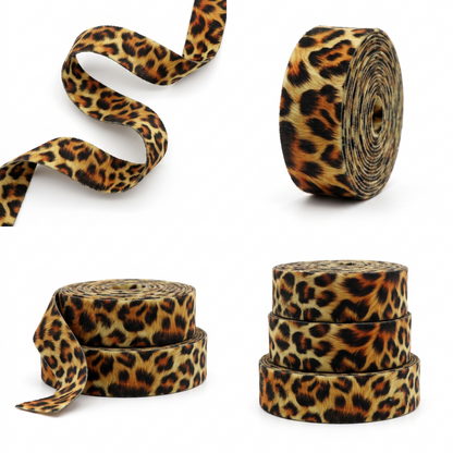 🐆 Edles doppelseitiges Samtband mit wildem Leoparden-Muster ✨in 22mm
