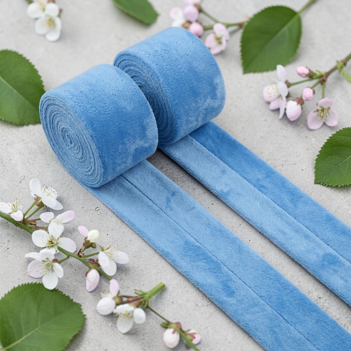 ✨ Weiches Velours- & Plüsch-Stoffband mit komfortabler Rückfalzung ✨30mm